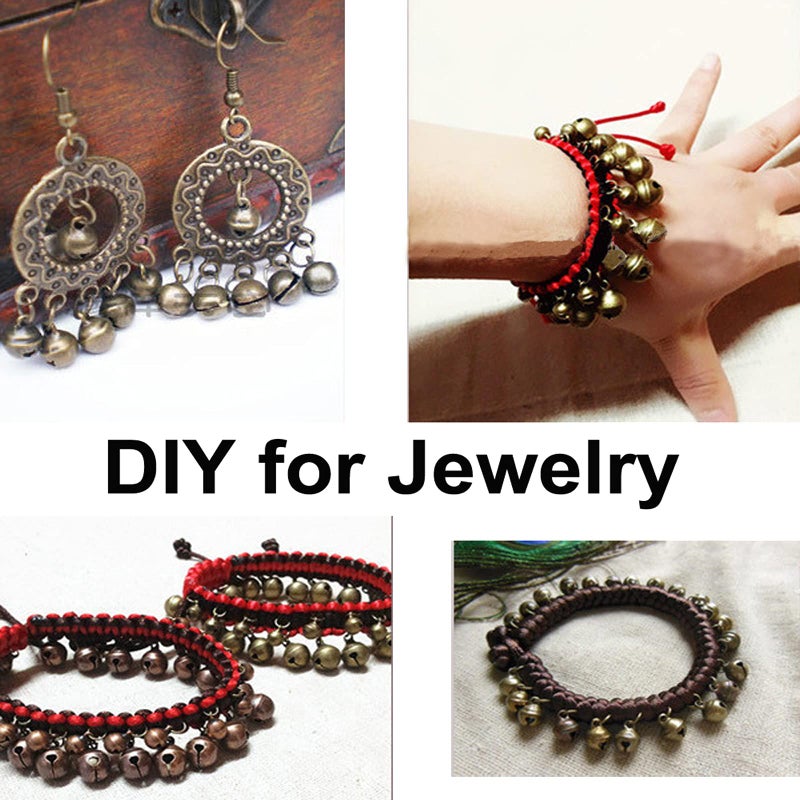Maydahui 100 PCS Small Jingle Bell 1/2 inches Vintage Bronze Mini 10mm Alloy Beads DIY for Christmas Jewelry Findings Sewing Wedding Doors Crafts - Image 5